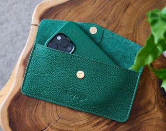 Pixel 10 Pro Tasche: Google Pixel Wallet Case, Pixel 9 Wallet Case, französisches Taurillon Leder, Merino Wolle Futter, Personalisierung