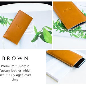 Galaxy S26 Case, Samsung Galaxy S26 Ultra Sleeve: Galaxy Z Fold 8 case, Full Grain leather, Wool Felt interior, Personalization image 10