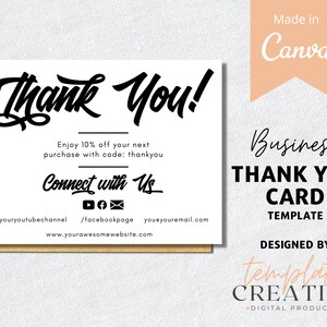 INSTANT DOWNLOAD Editable and Printable Bold Black Thank You - Etsy