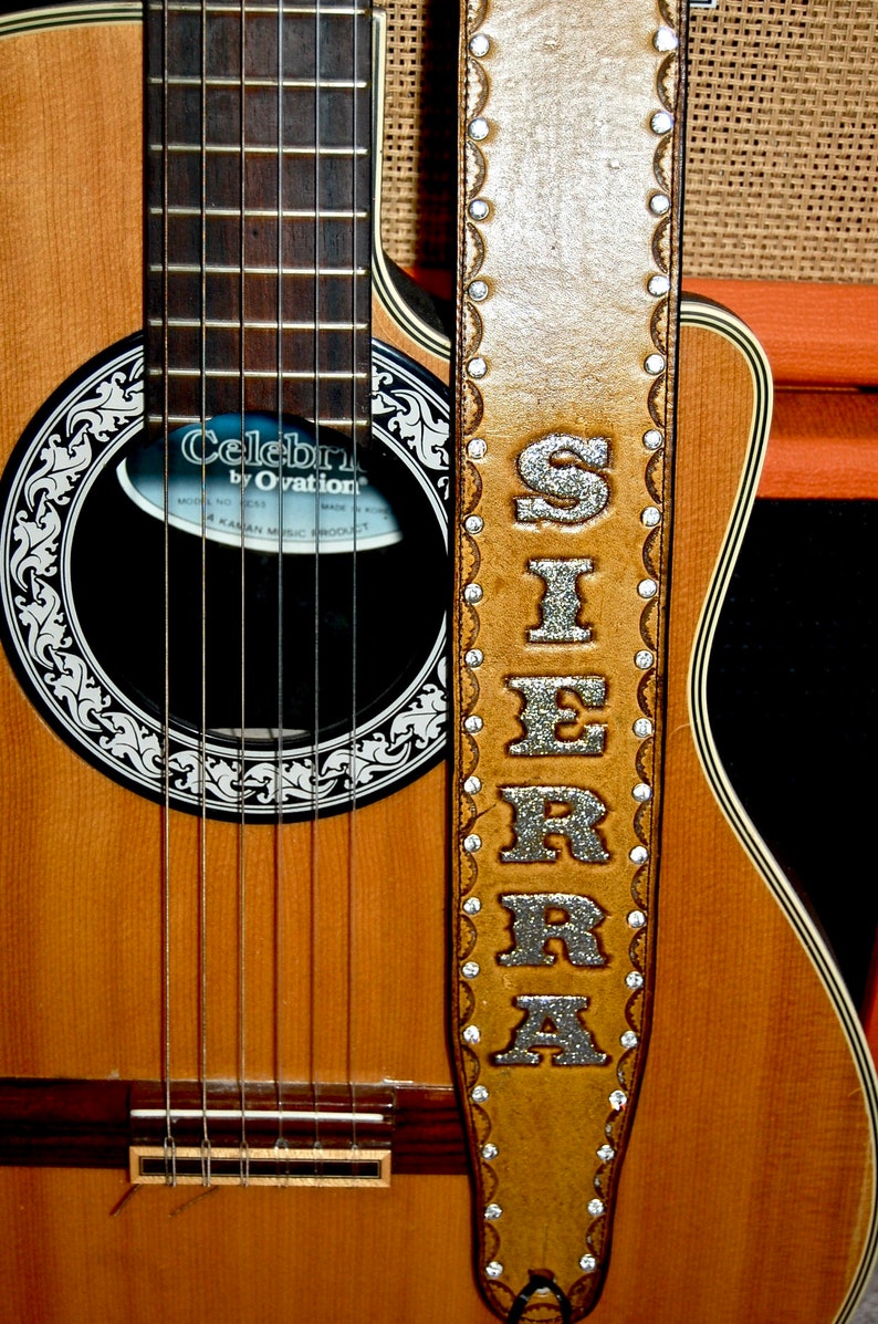 BLING Guitar Strap Rhinestone Guitar Strap DOUBLE LAYER Etsy