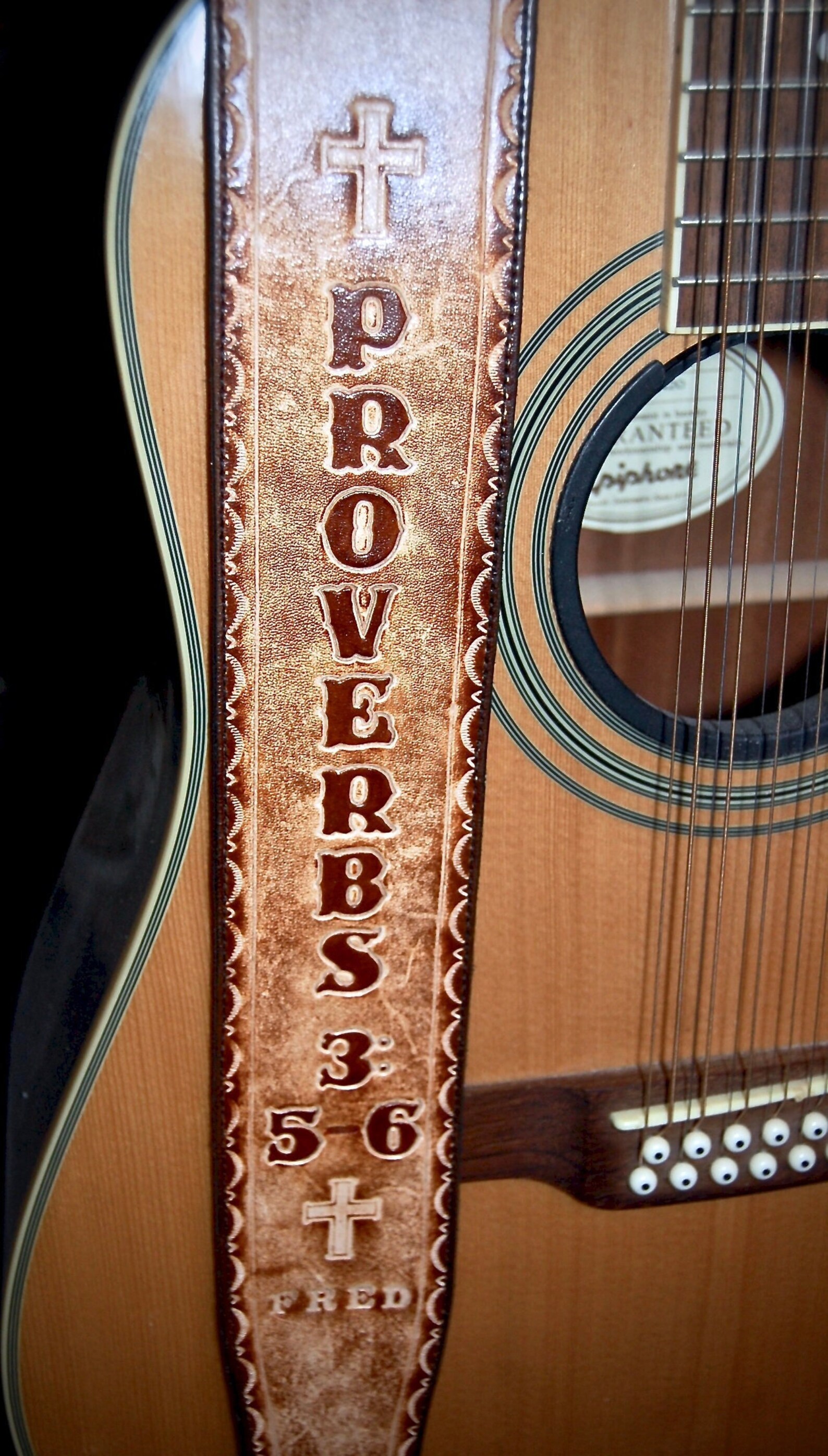 Christian Guitar Strap Religious Guitar Strap Personalised Etsy