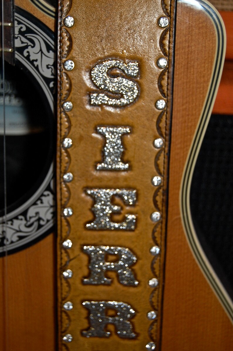 BLING Guitar Strap Rhinestone Guitar Strap DOUBLE LAYER Etsy