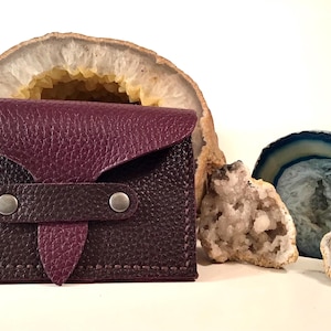 Cartera de cuero fina - Cartera de viaje de cuero - Cartera minimalista