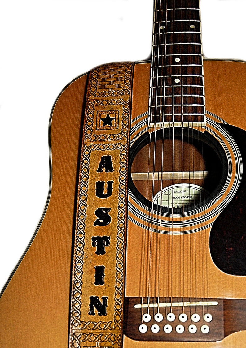 Basketweave Guitar Strap Personalized Guitar Strap Star Etsy