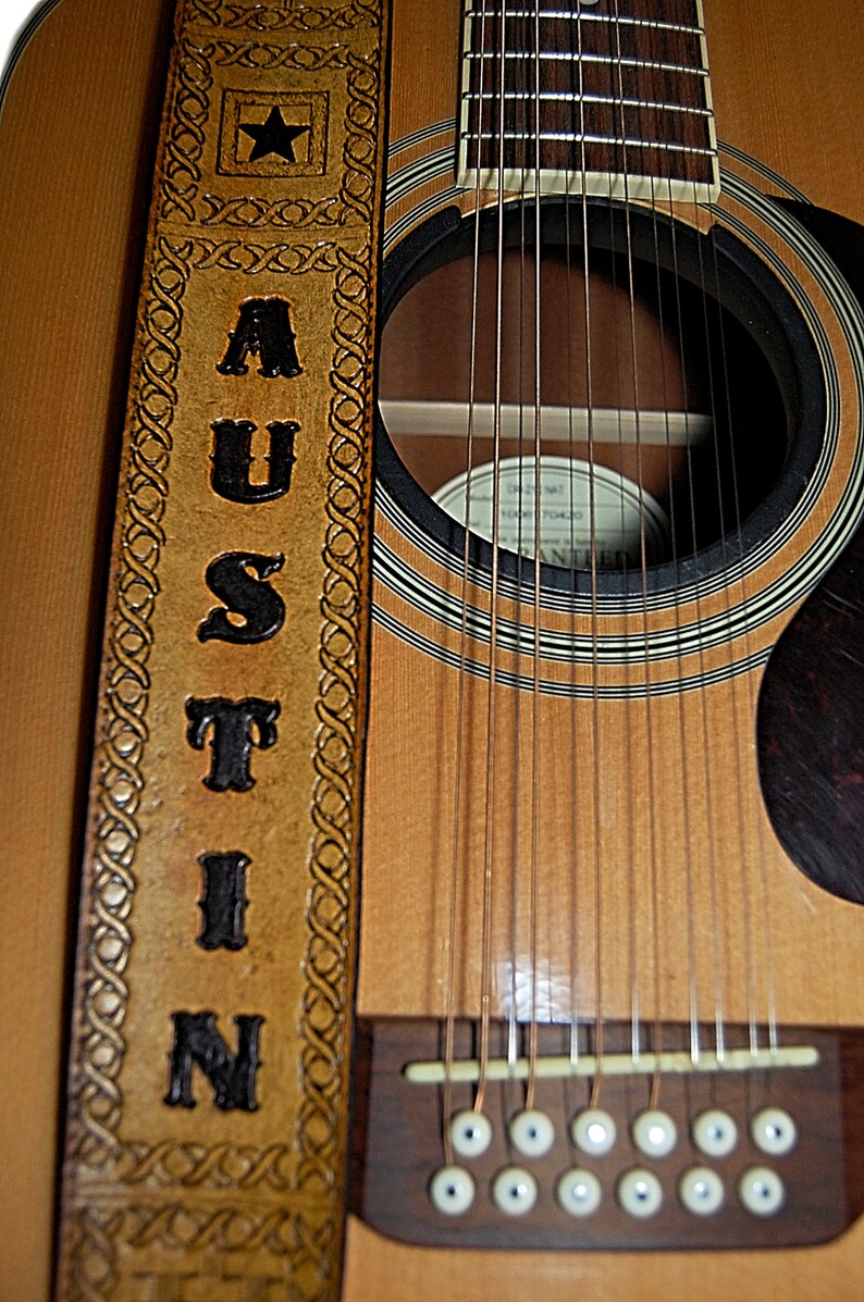 Basketweave Guitar Strap Personalized Guitar Strap Star Etsy