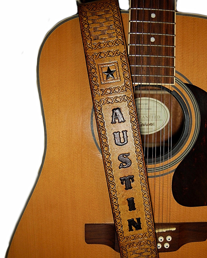 Basketweave Guitar Strap Personalized Guitar Strap Star Etsy