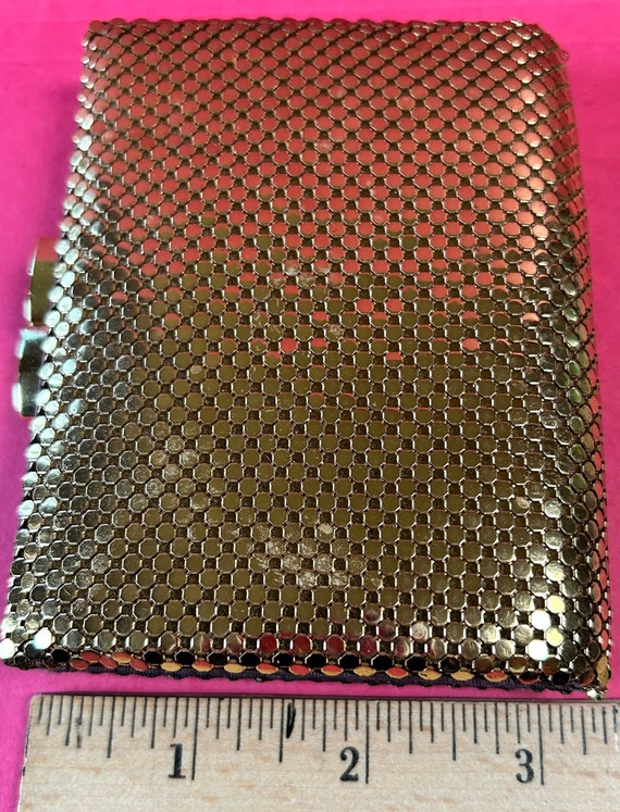 Whiting and Davis Gold Mesh Clutch Purse 1950's, … - image 1