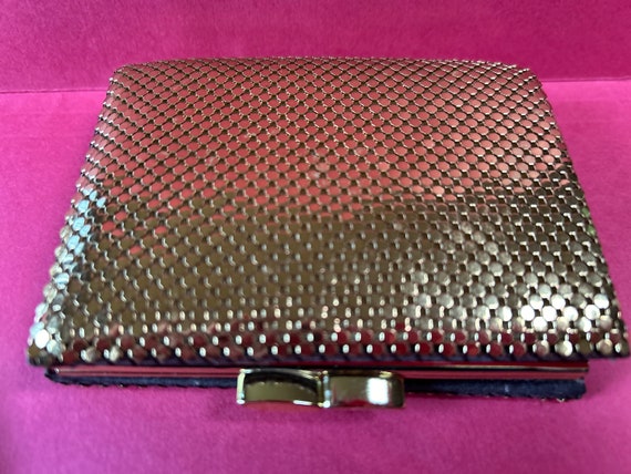 Whiting and Davis Gold Mesh Clutch Purse 1950's, … - image 6