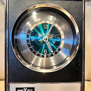 vintage Howard Miller World time clock時計 Barwick HOWARD MILLER ELECTRIC WORLD TIME CLOCK | eBay