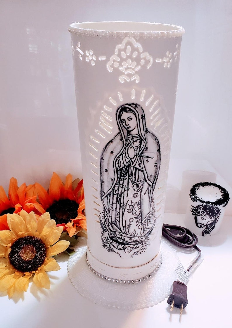 Lampara de Mesa Virgen de Guadalupe Linterna de mesa Etsy