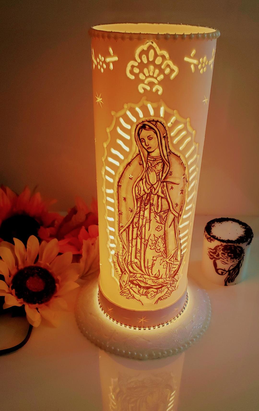Lampara de Mesa Virgen de Guadalupe Linterna de mesa Etsy