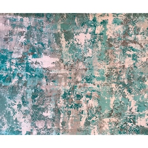 Hand Painted Modern Abstract Multi Color Canvas Floorcloth