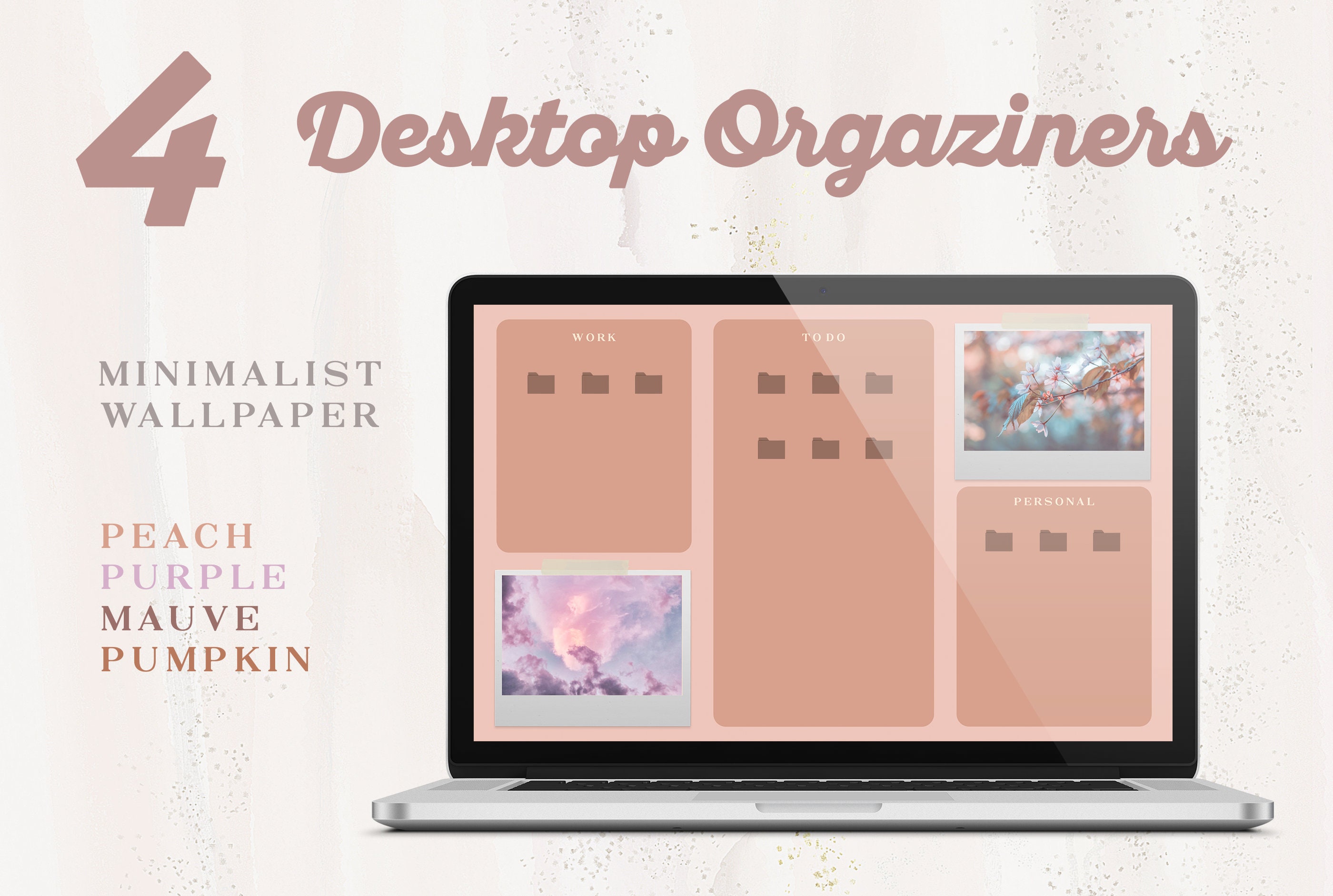 Minimal Work Desktop Wallpaper Organizers Windows Mac - Etsy Ireland