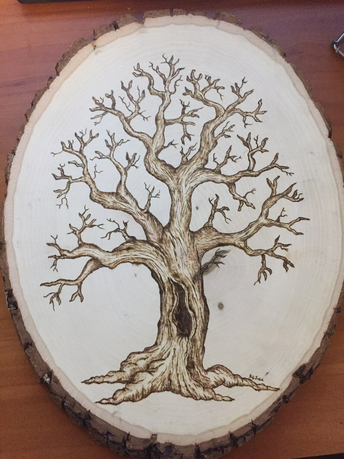 Handmade Bare Tree Wood Burning 10.5inX13.5in Home Decor Etsy