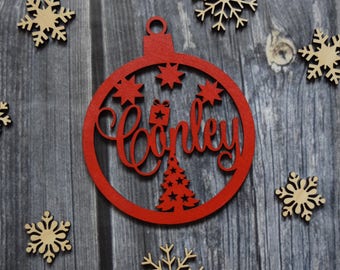 Personalised christmas bauble wood tree decoration Personalized christmas ornaments Baby first christmas bauble Christmas gifts toys on tree