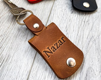 Personalized Gift For Him Keychain For Men, Leather Photo Keyring, Unique Birthday Party, Engraved Keyring, Name Keyring, key holder gift