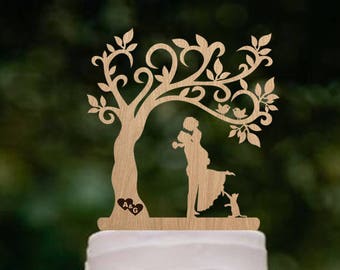 Wedding cake topper wedding Rustic cake topper Engagement Custom cake topper silhouette Wedding decoration Unique topper Personalized topper