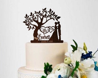 Wedding Cake Topper for Wedding Rustic Cake Topper Bride and Groom Last Name Topper Custom Wood Cake Topper Name Funny Topper Personalized