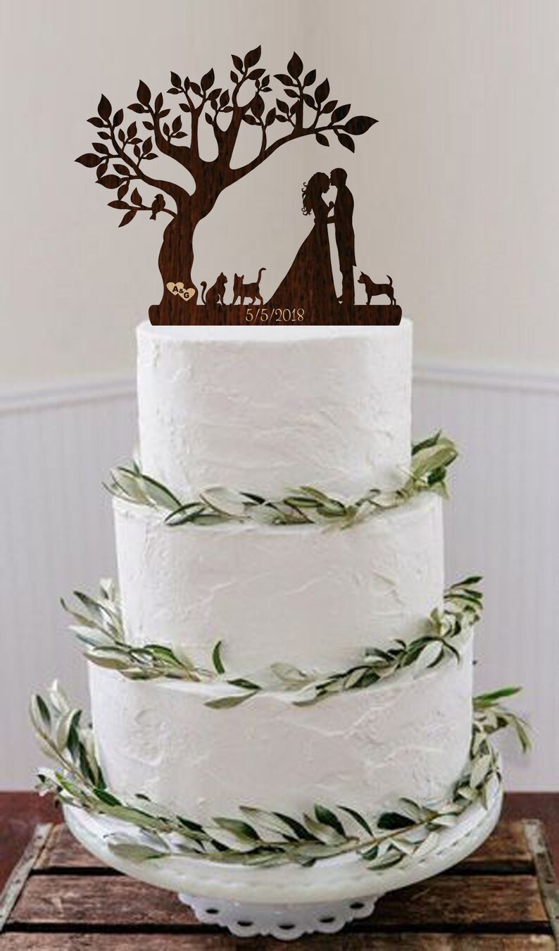 Wedding Cake Topper Mr and Mrs Couple Bride and Groom Silhouette Two ...