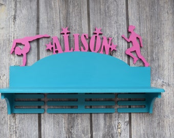 Corre porta medagliere scaffale trofeo corsa e ginnastica con nome, Porta medaglie sportive personalizzate, Regalo ginnastica, Porta medaglie Сustom