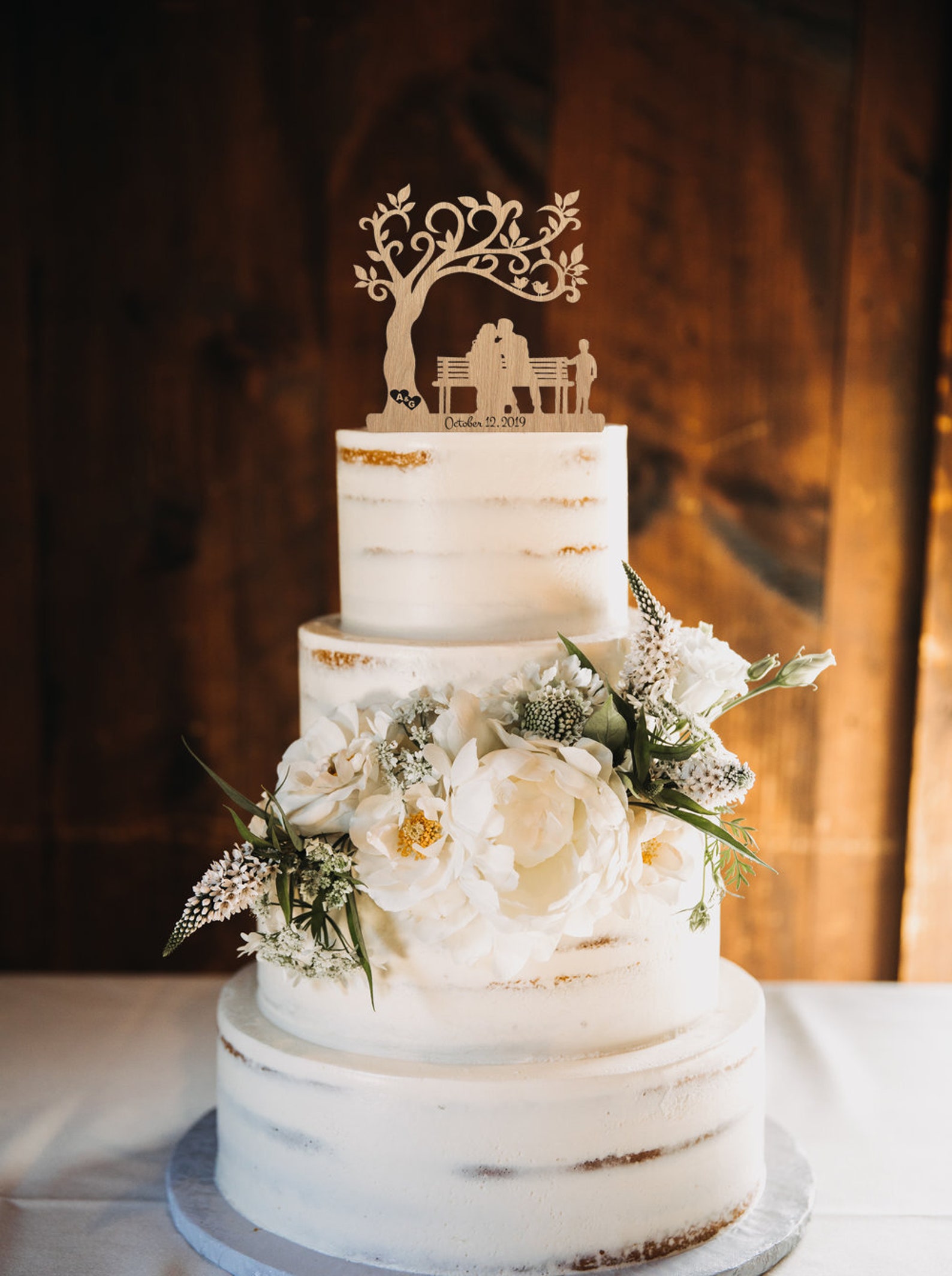 Family Wood Wedding Cake Topper Bench Wedding Topper Funny Cake Toppers ...