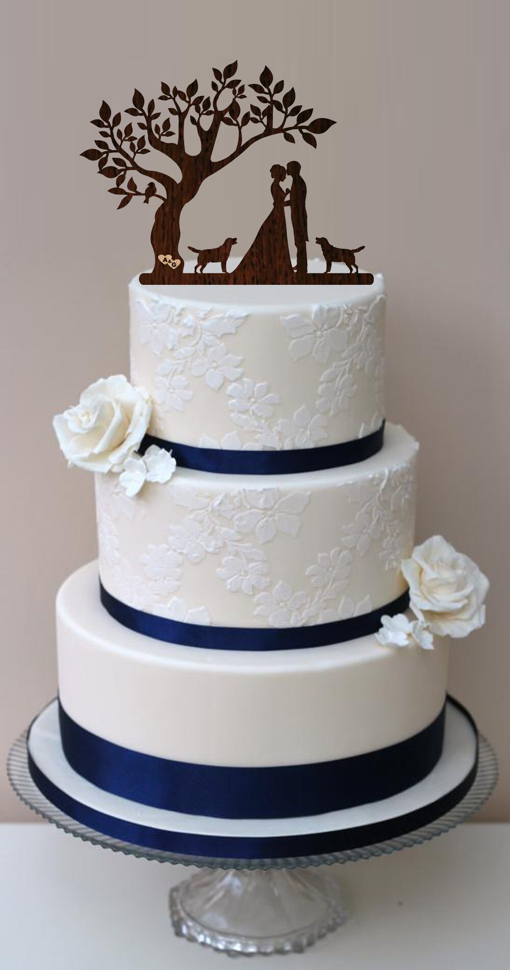 Bride and Groom Couple Silhouette Wedding Cake Topper Mr and Mrs Cake ...