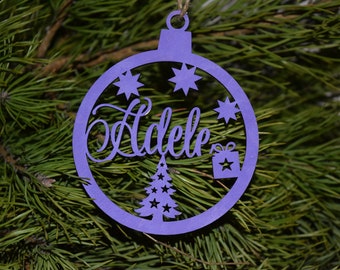 Wood Christmas Ornaments for Kids Personalised Name Bauble Tree decorations Toy on the tree Christmas gifts Wood craft Babys first christmas