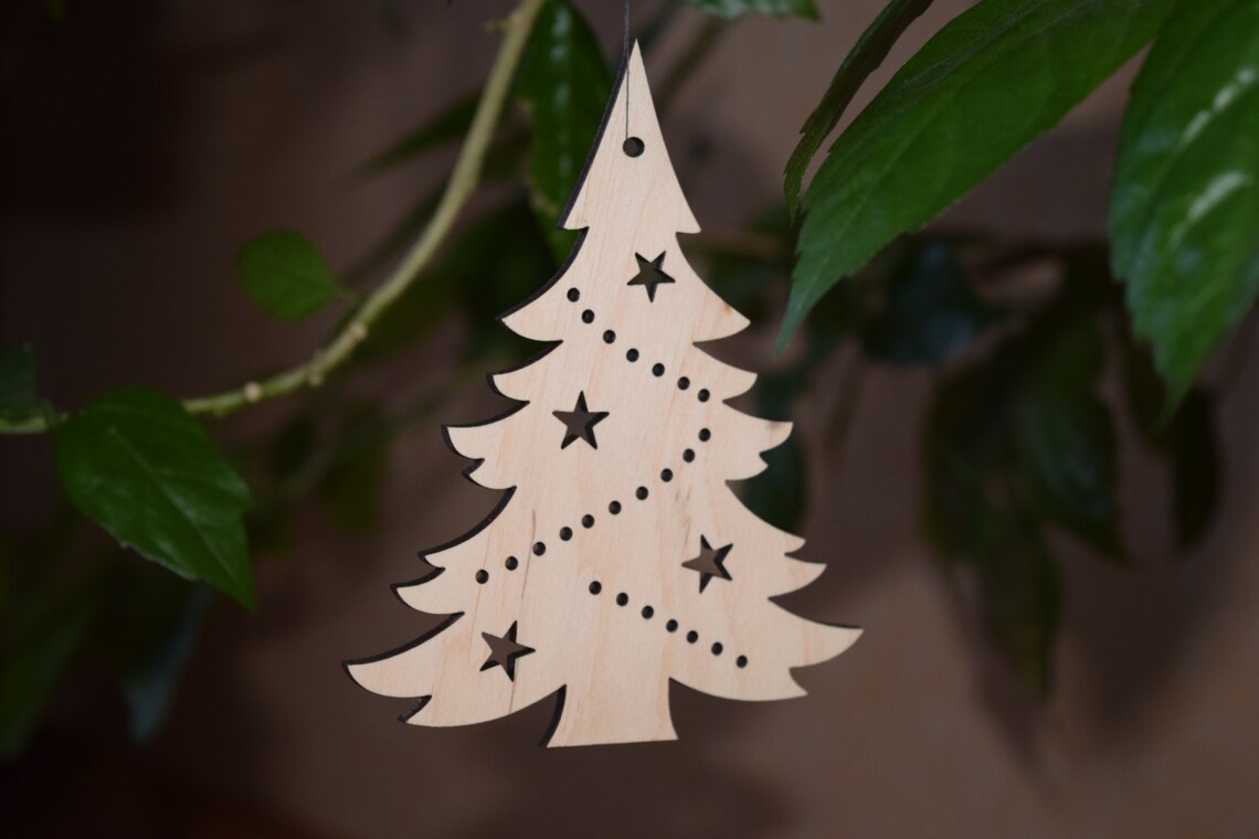 Set von 5 Holz Weihnachtsbaum Spielzeug Sperrholz Formen Etsy
