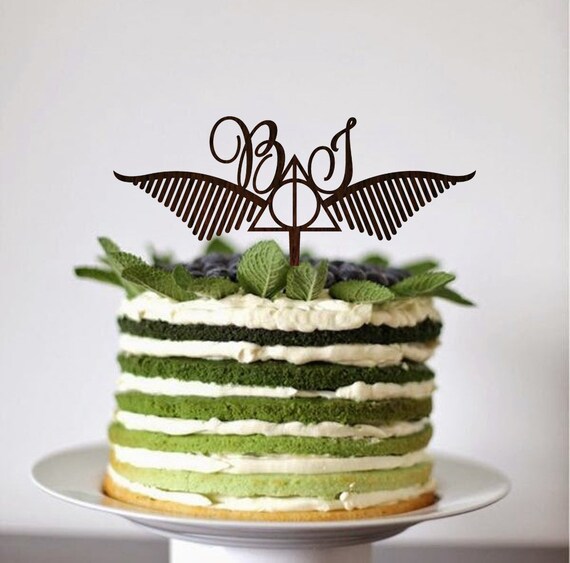 Wedding Cake Topper Harry Potter Wedding Decor Initials Cake Etsy
