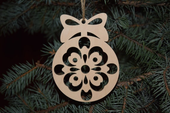 A set 5 wood shape round bauble toy on the tree blank shape craft shape christmas craft Christmas gift cut wood ornaments wood home decor
