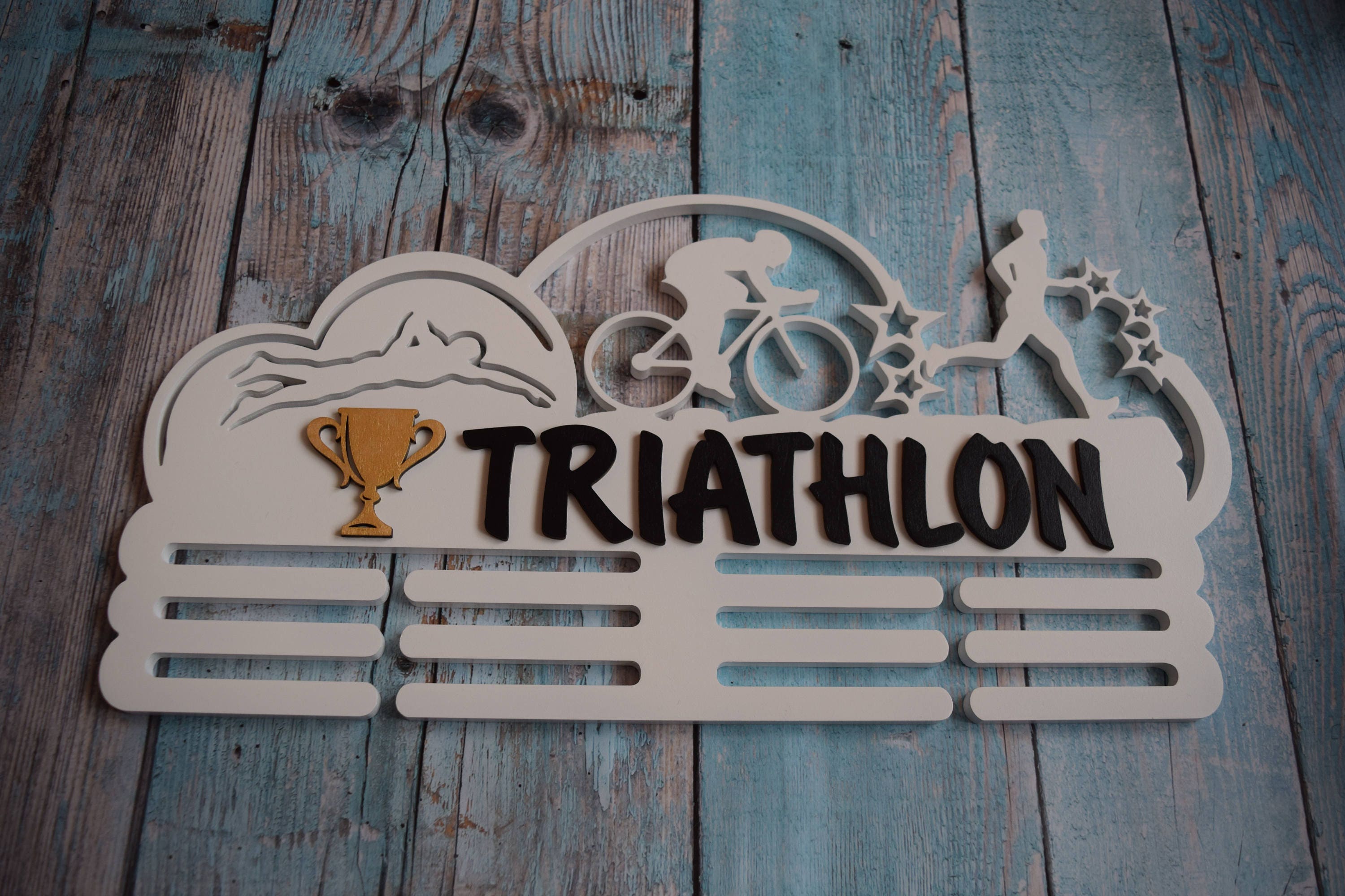 Triathlon Figure Running Medal Holder Triathlon Medal Rack - Etsy