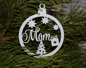 Decoración navideña de madera personalizada Navidad Regalos árbol de navidad regalo madera personalizada árbol de Navidad Bauble Babys primer juguete de madera de navidad en el árbol