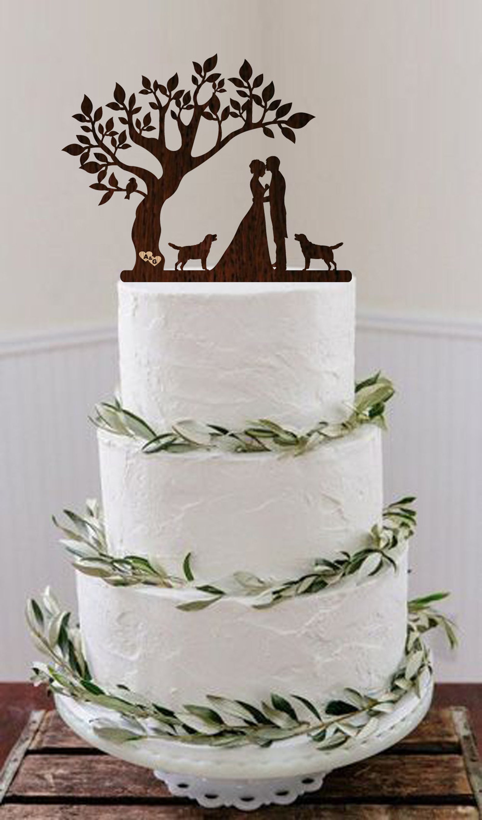 Bride and Groom Couple Silhouette Wedding Cake Topper Mr and Mrs Cake ...