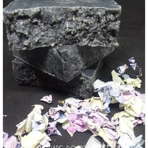 Tea Tree and Rosemary Activated Charcoal Acne Blemish Bar, Oily skin, natural, relaxing, lush, acne, blemish, black, drawing, gift, teen