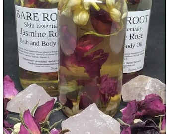 Jasmine Rose Face, Bath and Body Oil. Intention Oil, Moisturizer, Witchy, Natural, Infused, Spiritual, Ritual, Moon, massage, Valentine's