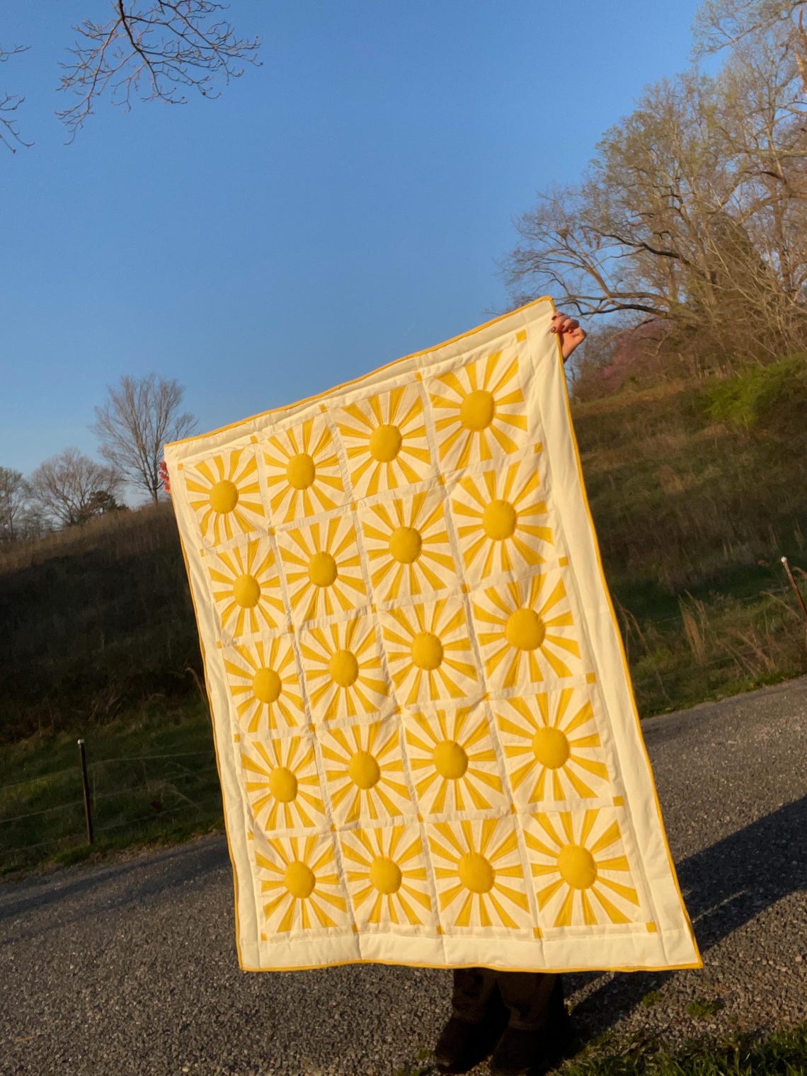 Patchwork Puff Quilt, Junior Throw, Sunrise/Smoke