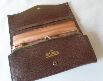 vintage brown leather purse