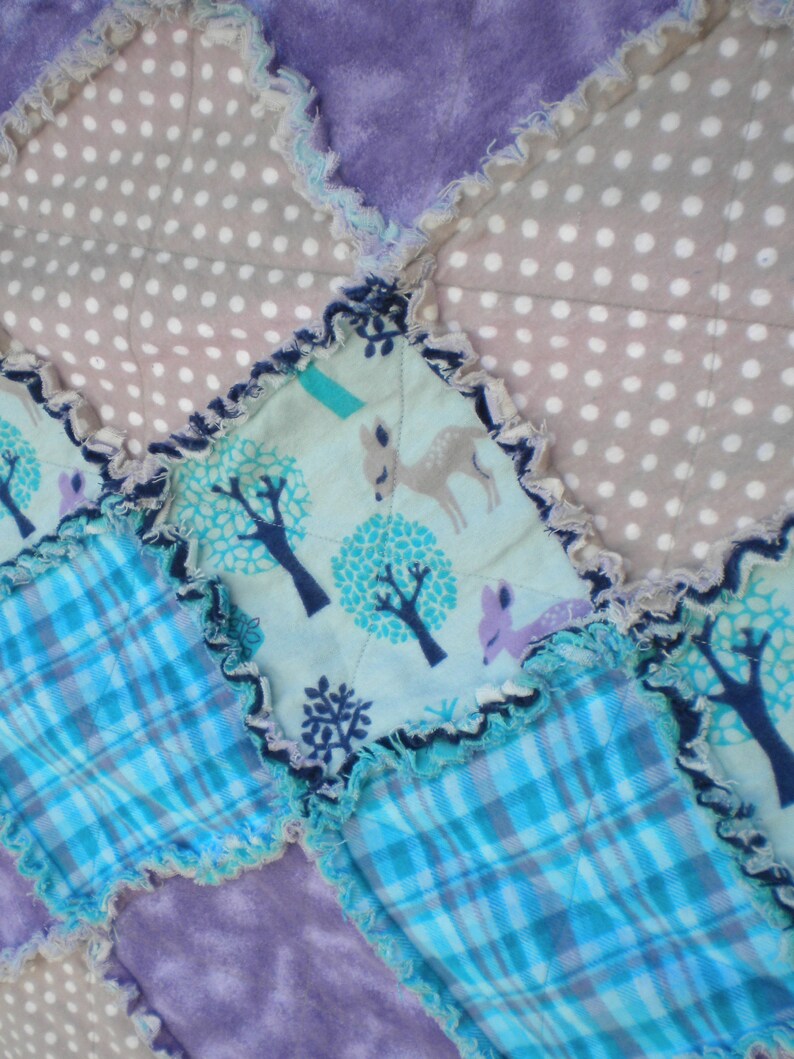 Oh Deer Quilt Lap Rag Quilt Throw Blanket Flannel Rag Etsy