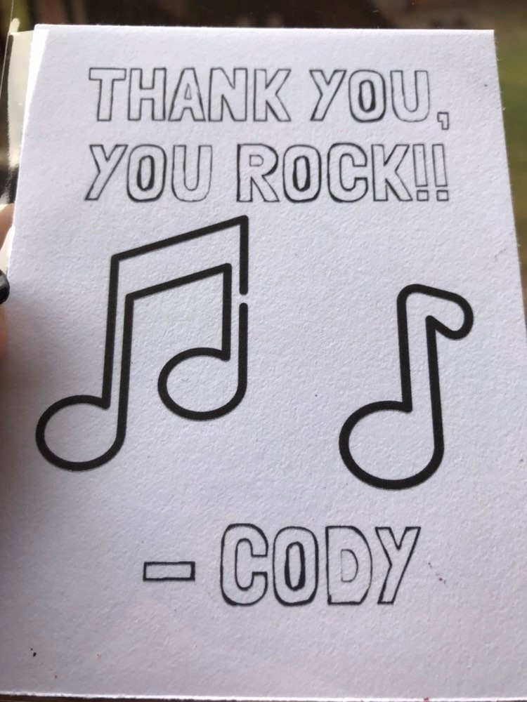 Rockstar Thank You Cards // Guitar Favors // Guitar Crayons | Etsy