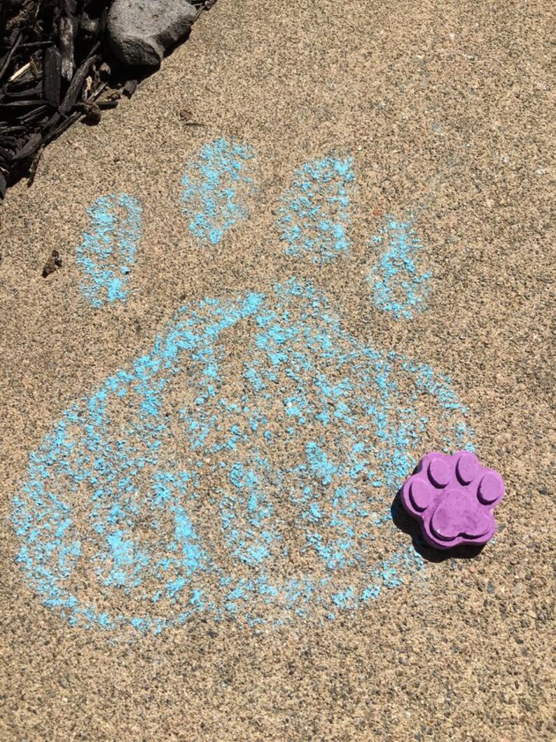 Paw Chalk FAVOR // Sidewalk Chalk // Paw Party Favors // Etsy