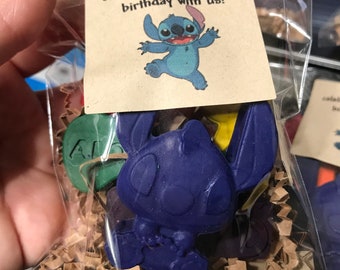Lilo and Stitch Party / Stitch Favor / Lilo and Stitch Party Favor / Kids Party Favors / Stitch Crayons / Crayon Party Favors