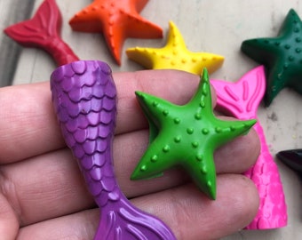 Mermaid Crayon Gift // Mermaid Party // Mermaid Birthday // Mermaid Coloring Gift // Under the Sea Birthday // Little Mermaid Party