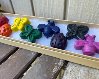 Garden Crayon Box // Bug Crayons // Bug Crayon Box // Garden Crayons // Crayon Box Gift // Coloring Gift // Garden Party // Bug Party