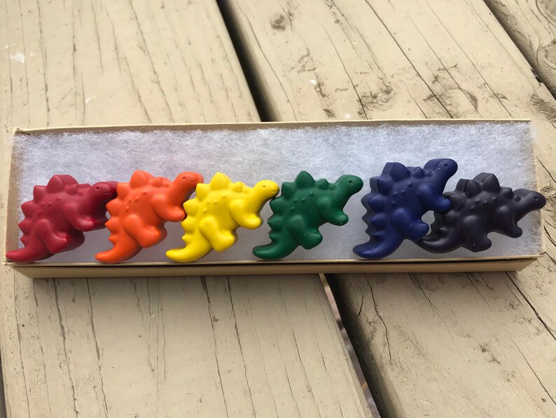 Stegosaurus Crayons // Dinosaur Crayons // Dinosaur Birthday Etsy