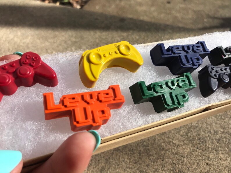Video Game Crayons // Video Game Gift // Gamer Crayons // Etsy