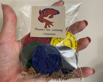 Spiderman PARTY FAVORS // Spiderman Favors // Party Favor Bags // Spiderman Birthday // Spiderman Party // Spiderman Crayon Bags // Crayola