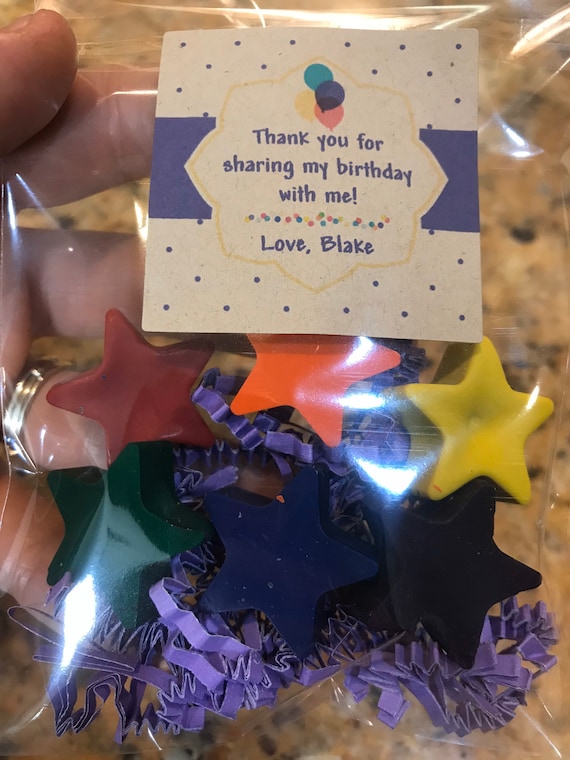 Star PARTY FAVOR Crayons // Crayon Goodie Bag // Personalized Thank You  Favors // Party Favor Bags // Kids Birthday Crayons // Crayola 