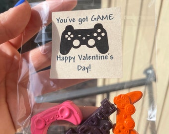Video Game Valentines // Gamer Valentines // Gamer Crayons // Video Game Crayons // Classroom Valentine // Crayon Valentines