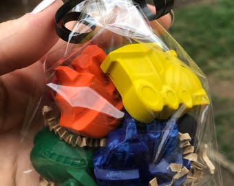 Kids Transportation Favors // Transportation PARTY FAVOR Crayons // Crayon Goodie Bag // Personalized Gift // Car Crayon // Train Crayon