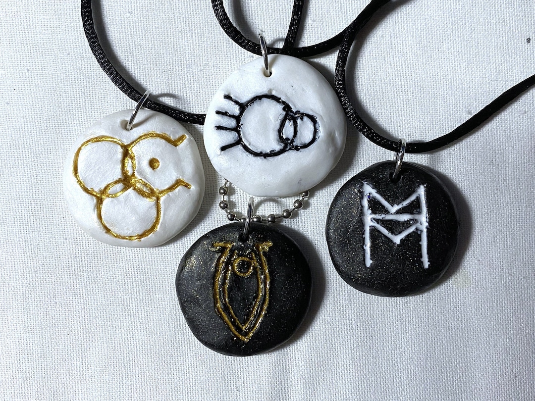 Sigil Rune Necklace From Fear and Hunger Termina Resin Faux Stone Rune Necklaces Rher, Sylvian
